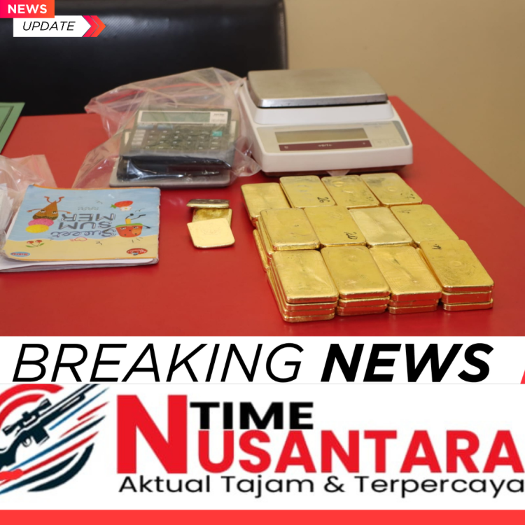 Polresta Pontianak Timbang 47 Keping Emas Sitaan Terkait Dua Laporan Polisi dengan total berat 32,9 kilogram