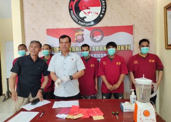 Sat Narkoba Polresta Pontianak Musnahkan Barang Bukti Sabu Sebanyak 36,17 Gram dari 4 TKP dan 6 Tersangka