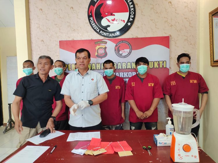 Sat Narkoba Polresta Pontianak Musnahkan Barang Bukti Sabu Sebanyak 36,17 Gram dari 4 TKP dan 6 Tersangka