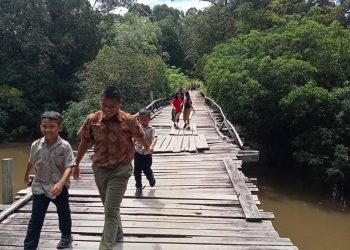 Kondisi Jembatan Menghubungkan Dua Desa Seberuang DanLemedak Semitau Sangat Memperinkan, Pemerintah Segera Turun Tangan