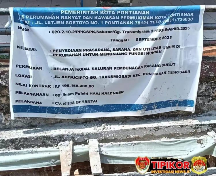 Proyek Saluran Pembuangan Air Asal Jadi”dinilai menimbulkan masalah Baru”terindikasi merugikan Ke Uangan Negara.