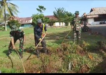 Sambut Hari Juang TNI AD ke-80 Kodim 1207Pontianak Koramil 06/Sungai Ambawang Gelar Karya Bhakti