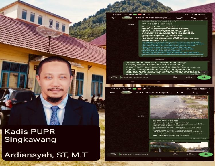 Kadis PUPR Singkawang Bungkam Saat Dikonfirmasi Wartawan Lewat WhatsApp: Proyek Pengadaan dan Pemasangan Pipa JDU Tuai Kecaman Warga