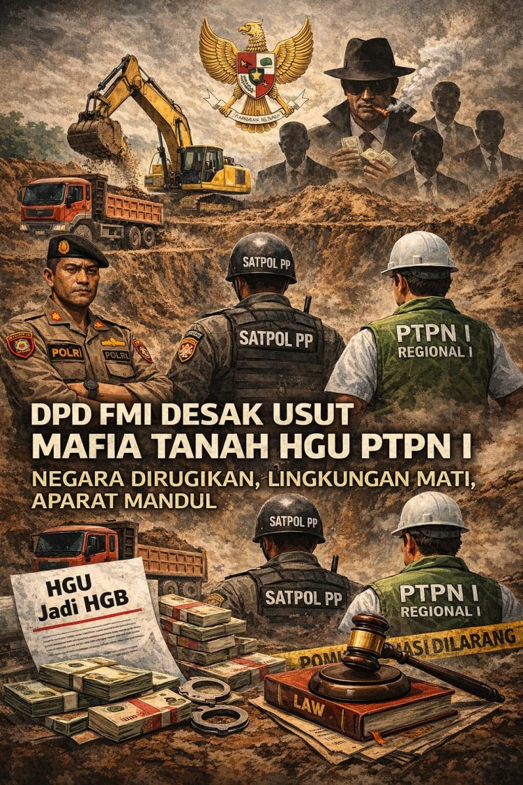 DPD FMI Tuntut Penegakan Hukum di HGU PTPN I: Mafia Menang, Lingkungan Hancur