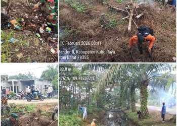 Koramil 1207-06 Sungai Ambawang Laksanakan Karya Bhakti: Meningkatkan Kemanunggalan dan Kepedulian terhadap Kebersihan Sampah di Masyarakat