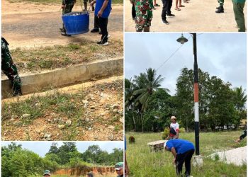 Koramil Semitau Laksanakan Jumat Bersih, Wujudkan Lingkungan Bersih dan Sehat