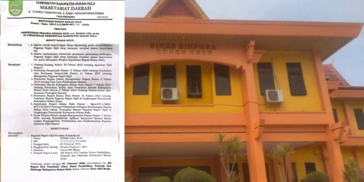 Jabatan Dicabut Sepihak, Transparansi Dibungkam? Disdik Rokan Hulu Disorot Tajam Masyarakat!